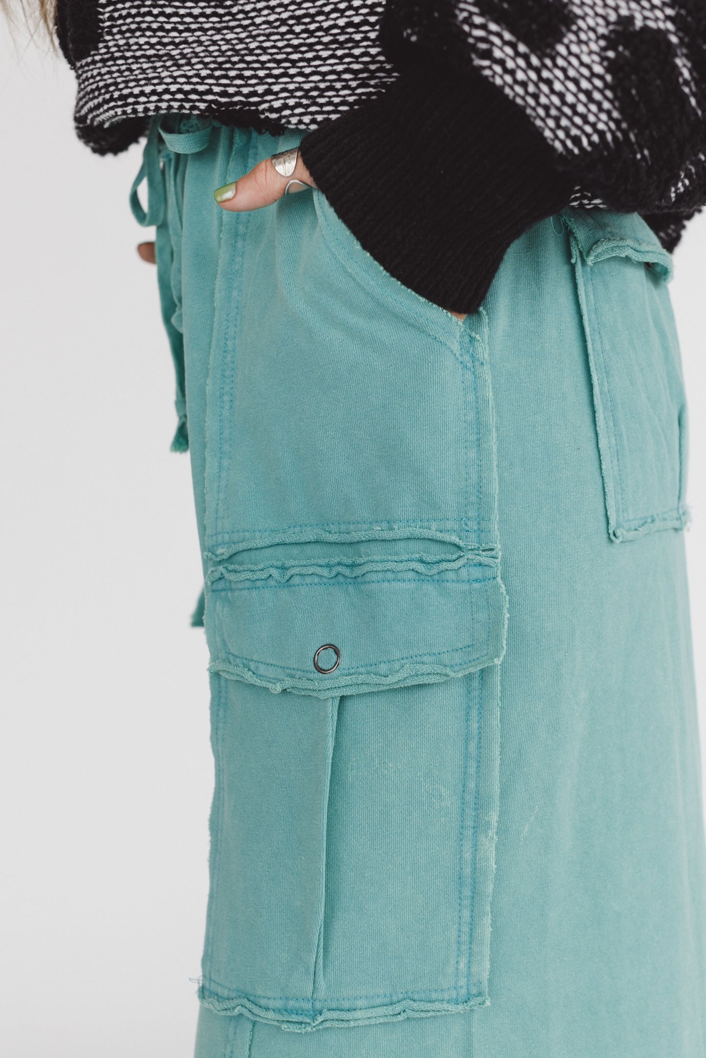 Game On Cargo Wide Leg Pant - Green