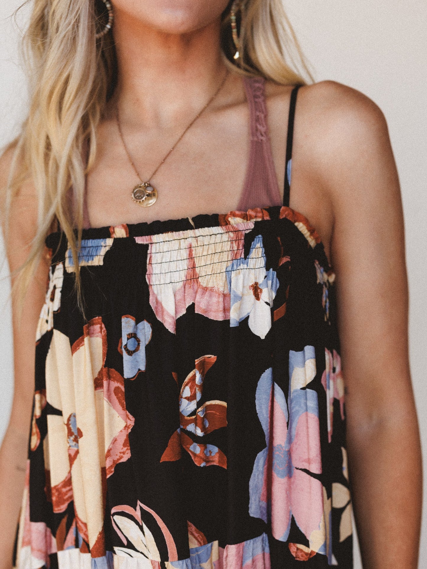 Mirra Floral Tiered Maxi Dress - Black