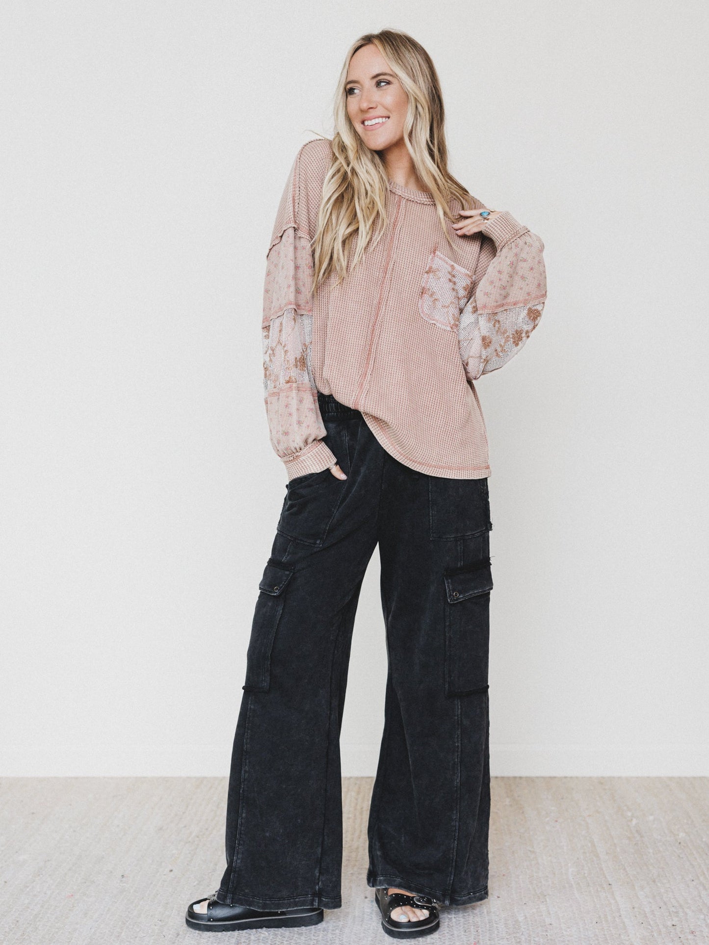 It's a Match Wide Leg Pants - Ash Black