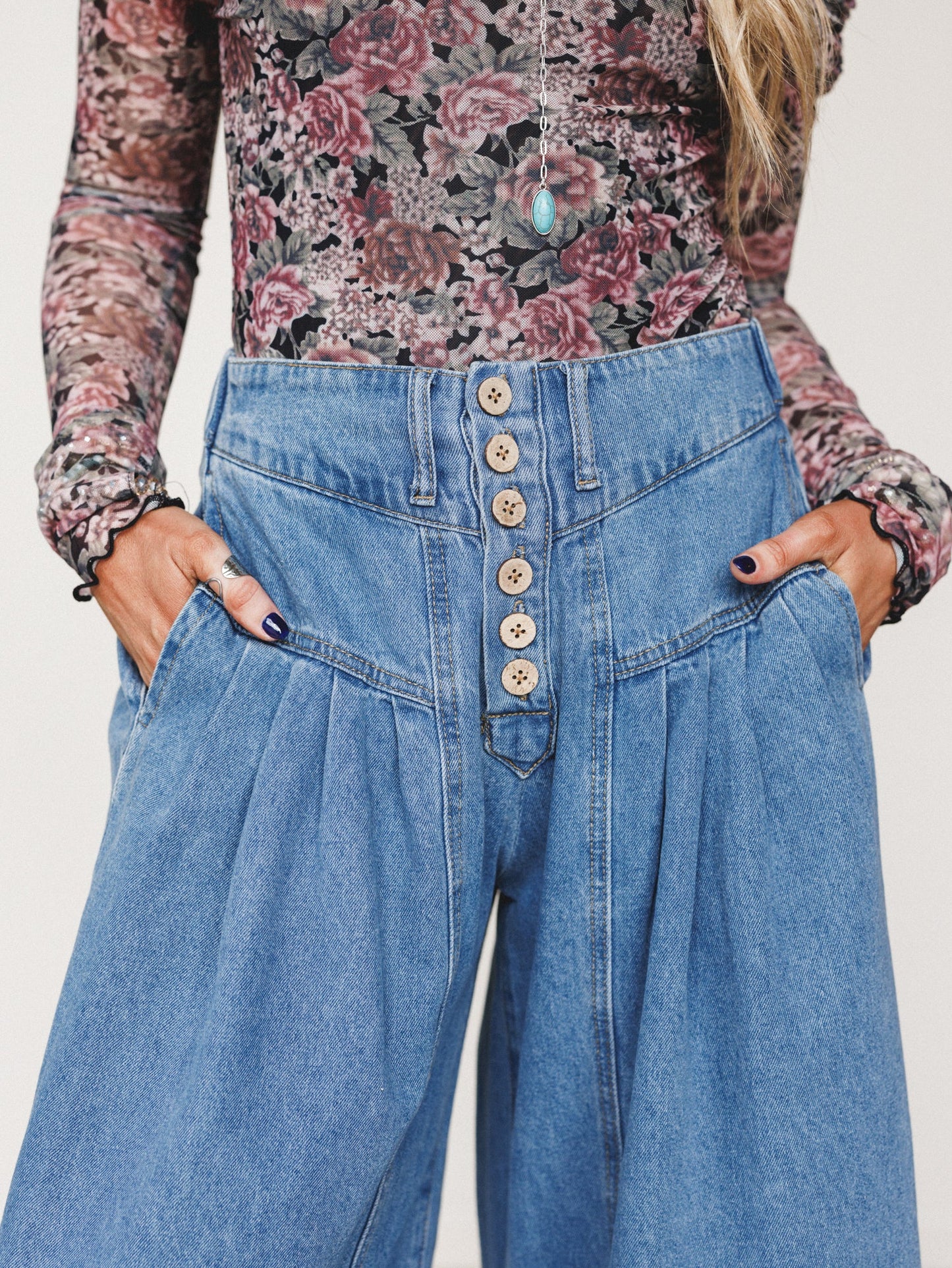 Sunset West Wide Leg Jeans - Denim