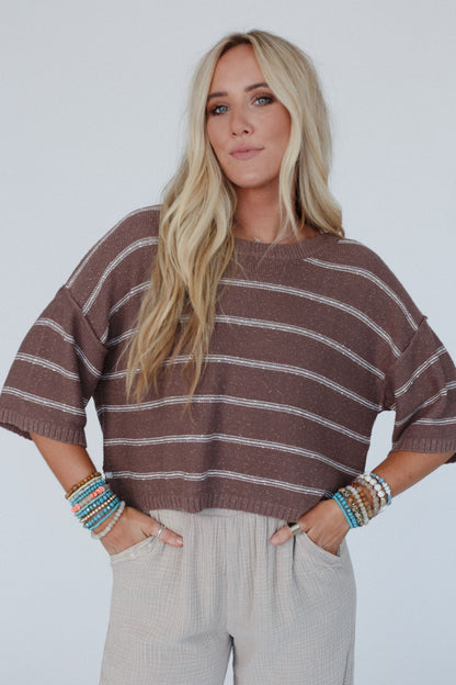 Coastal Stripe Top - Mocha
