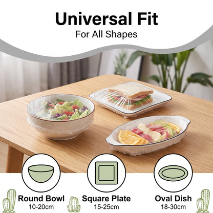 Disposable Food-Grade Plastic Wrap: Extra-Large, Extra-Thick, Household-Use, Elastic-Edged Roll Set