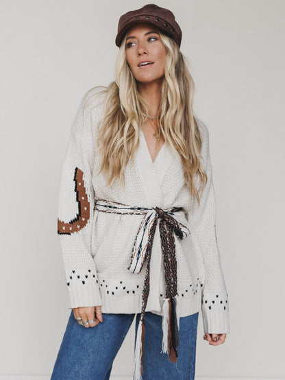 Retrofolk Cardigan - Cream