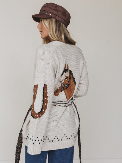 Retrofolk Cardigan - Cream