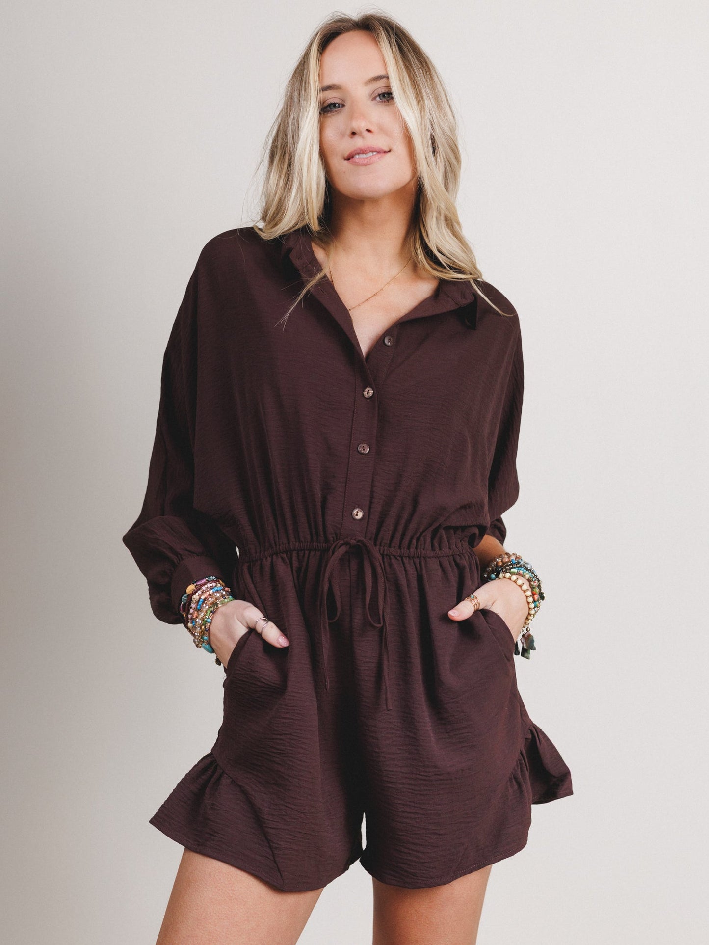 Everyday Joy Romper - Chocolate