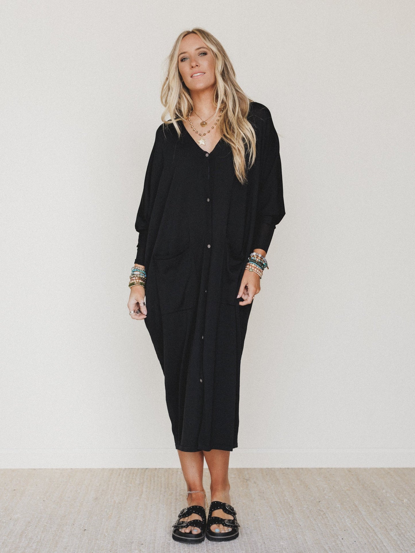 Harper Duster Dress  - Black