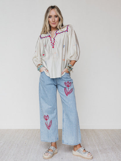 The Nest Soft Petal Denim Pants - Denim