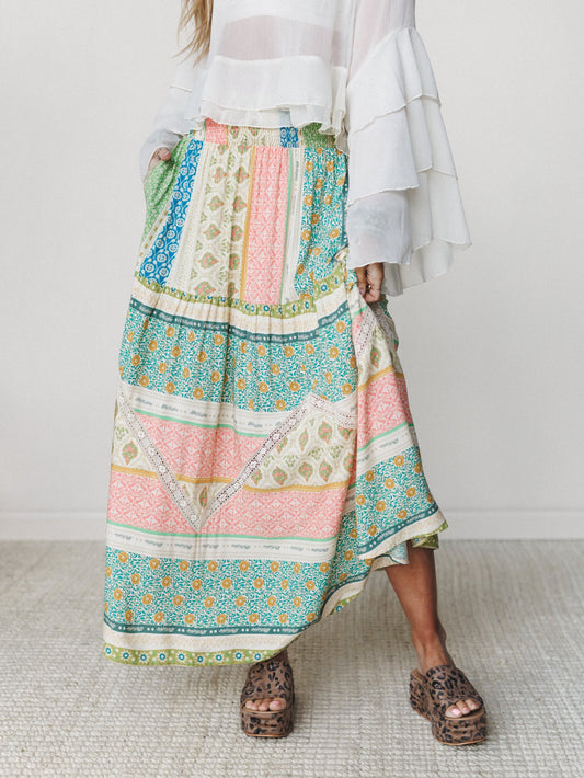 Spring Blooms Skirt - Green Mix