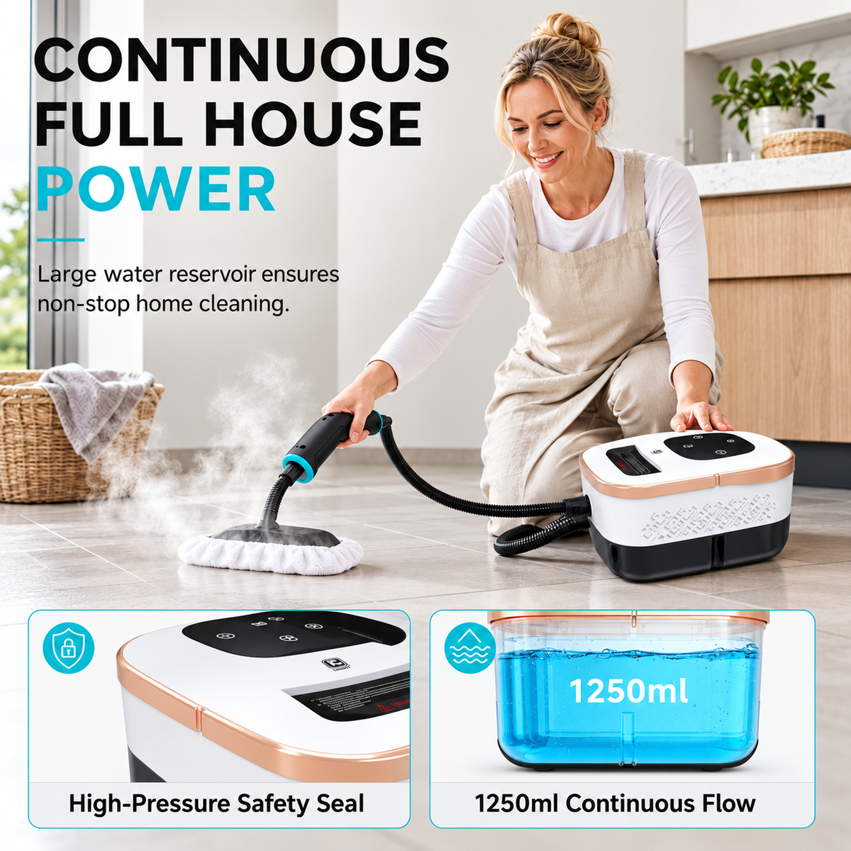 Multi-Purpose High-Pressure Steam Cleaning Machine with Large Water Tank