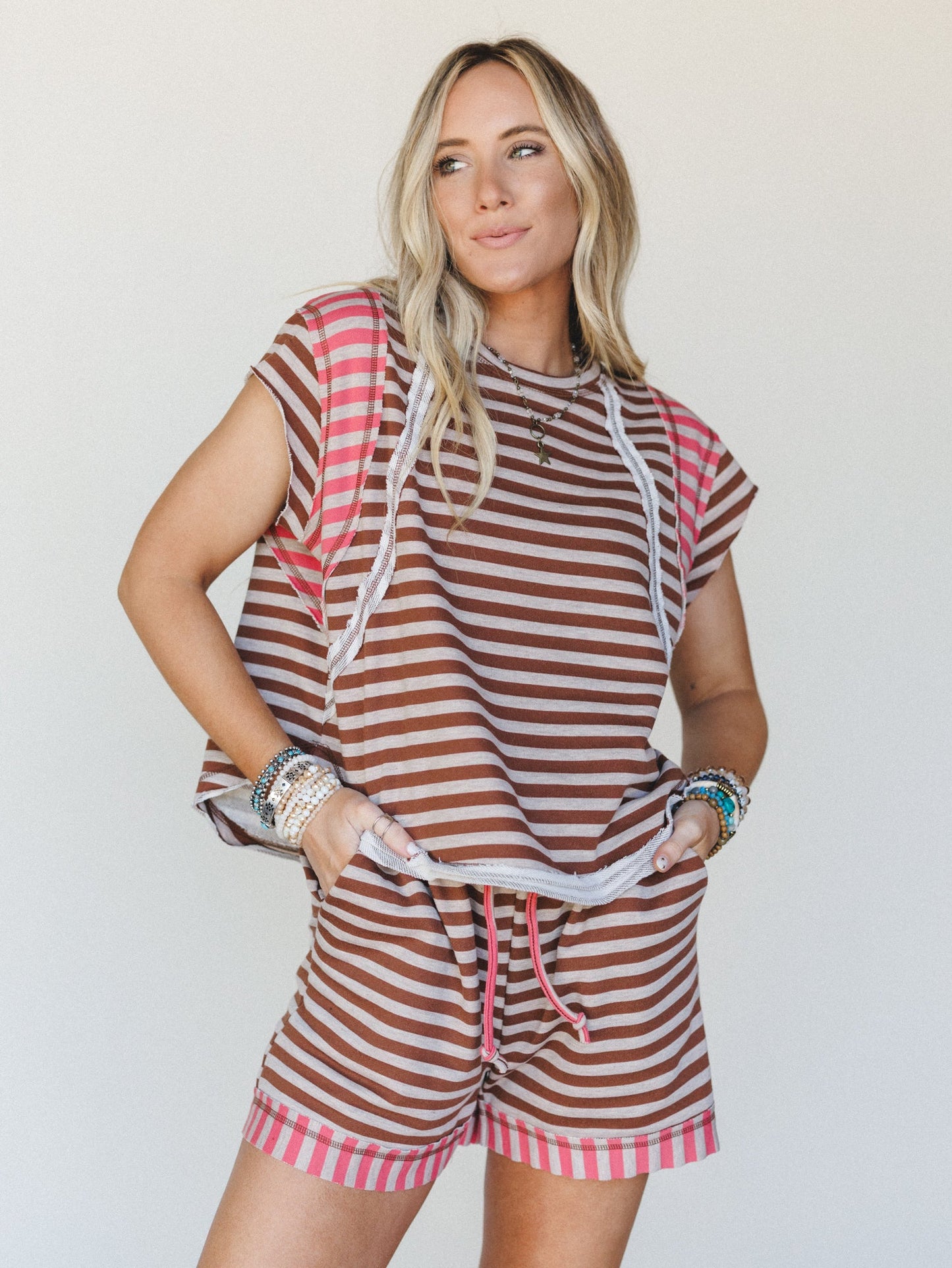 Mazy Two Piece Set - Coffee Coral