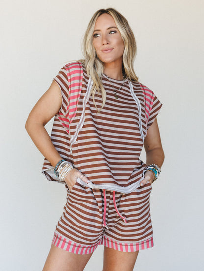 Mazy Two Piece Set - Coffee Coral