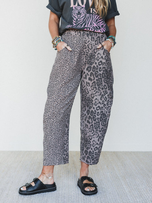 Animal Feeling Pants - Mocha Leopard