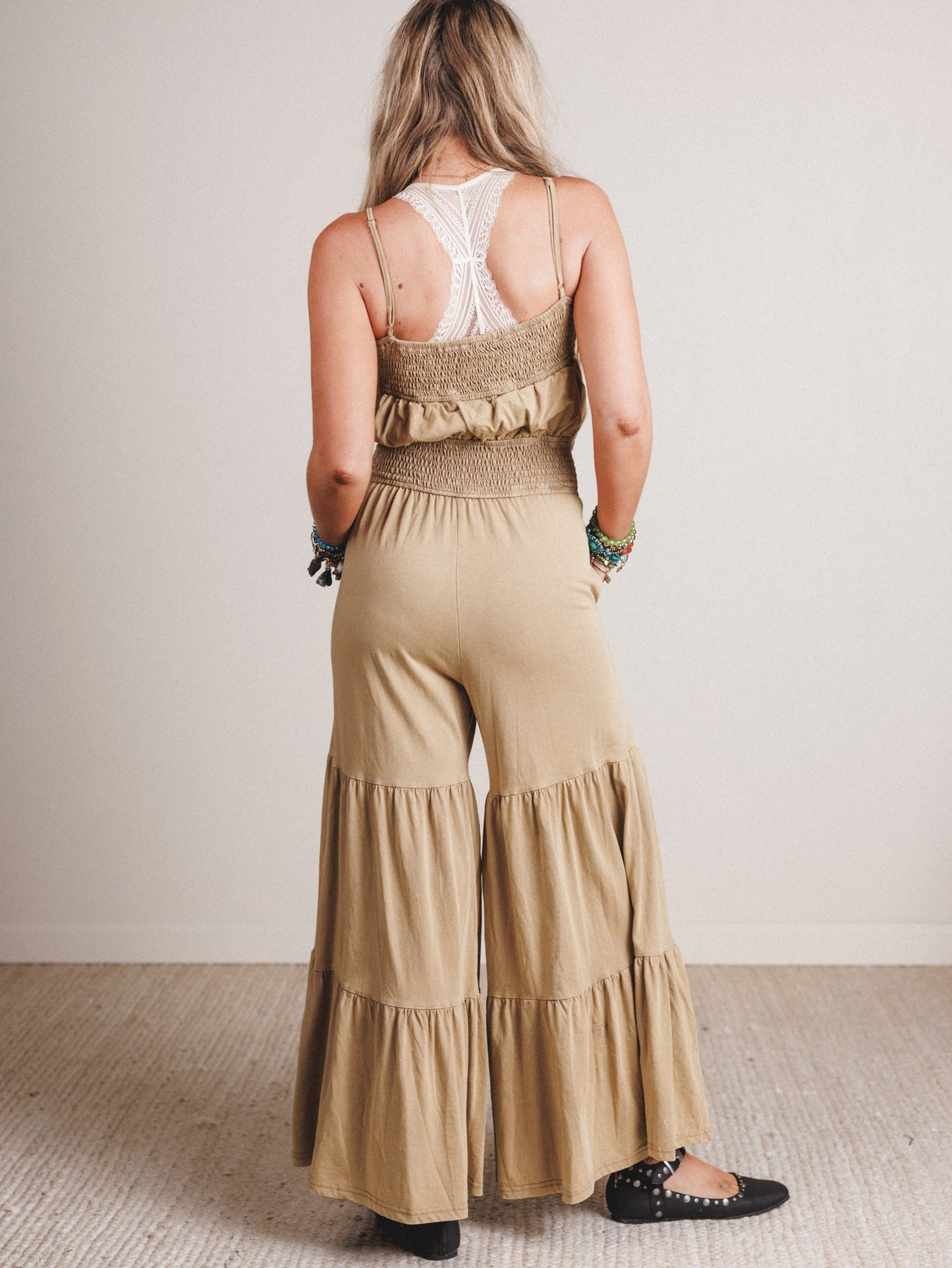 Tara Wide Leg Jumpsuit - Taupe