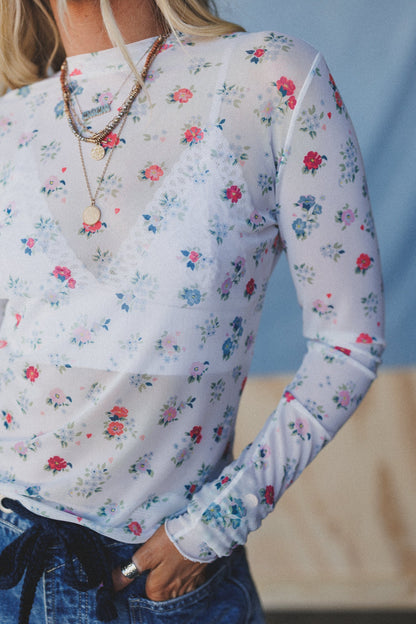 The Nest Made You Blush Floral Top - Ivory