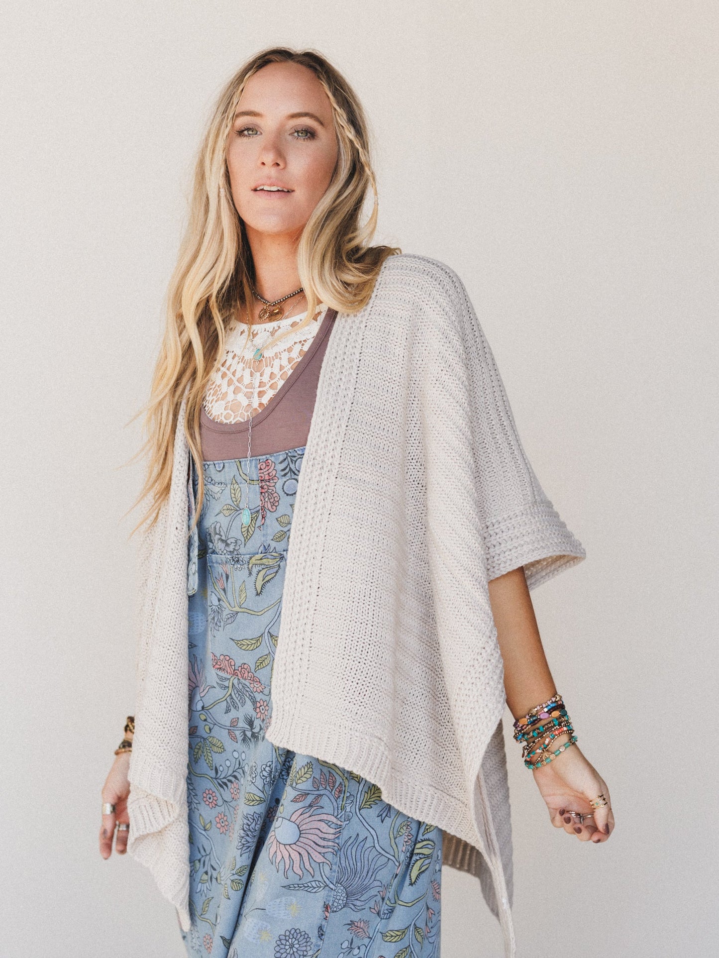 So Deserving Knit Ruana - Oatmeal