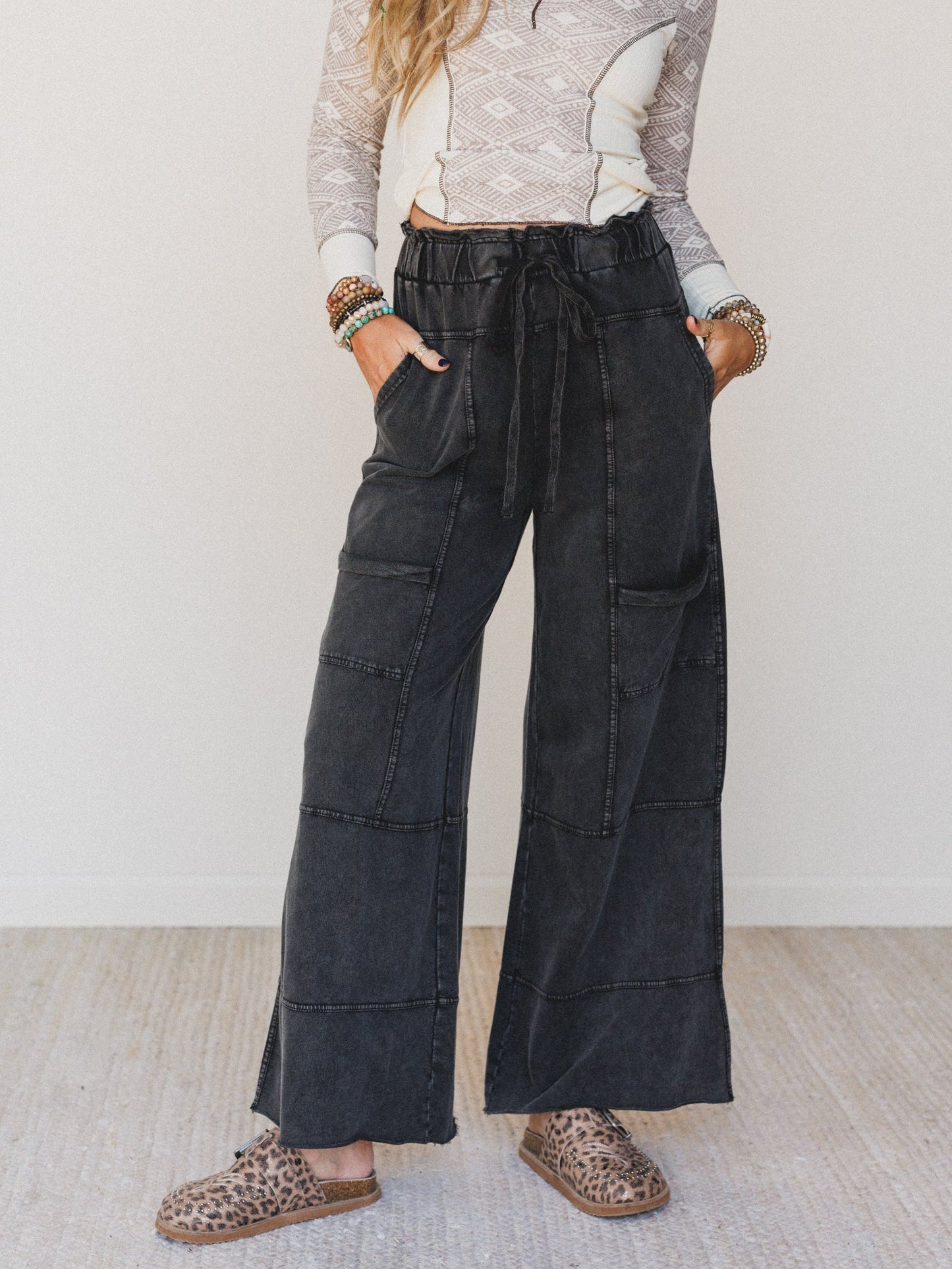 Lucky One Wide Leg Full Pant - Black