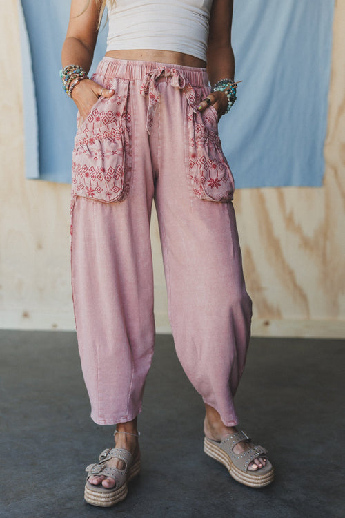 Zyana Wide Leg Pants - Rose