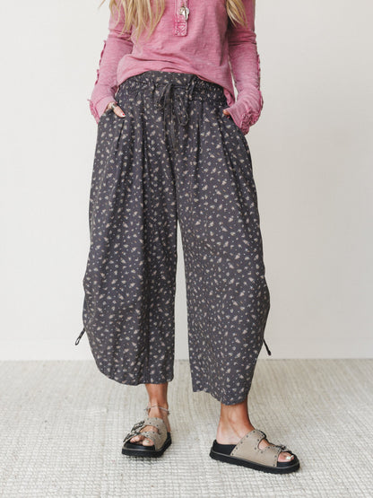 Vintage Blooms Pants - Ash Mocha