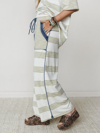 Striped Shores Pants - Olive