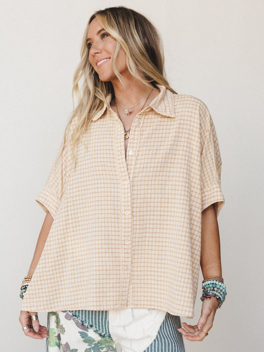Poppy Button Down Blouse - Mustard