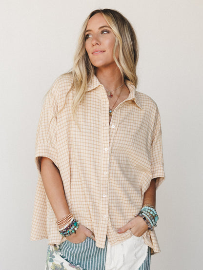 Poppy Button Down Blouse - Mustard