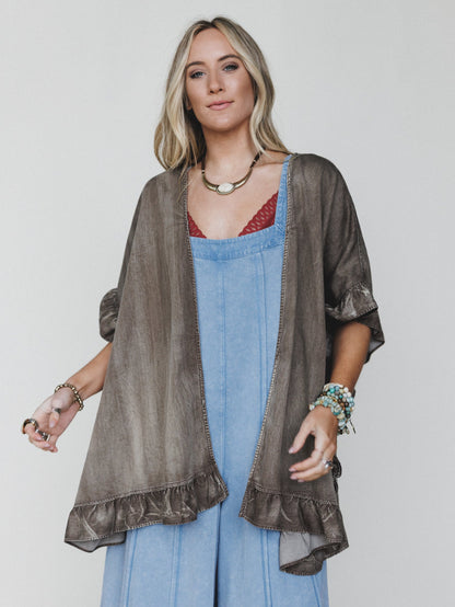 Robbie Star Patchwork Denim Jacket  - Mocha