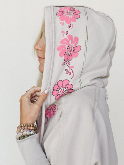 Flower Blooms Jacket - Mushroom