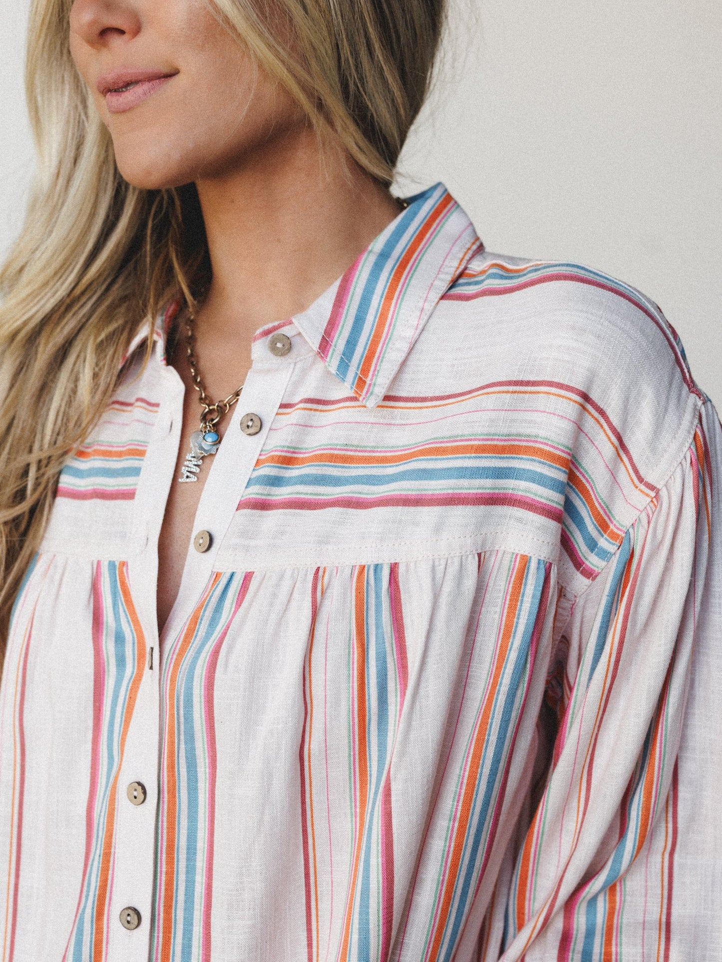 Just like Sunshine Striped Blouse
 - Natural