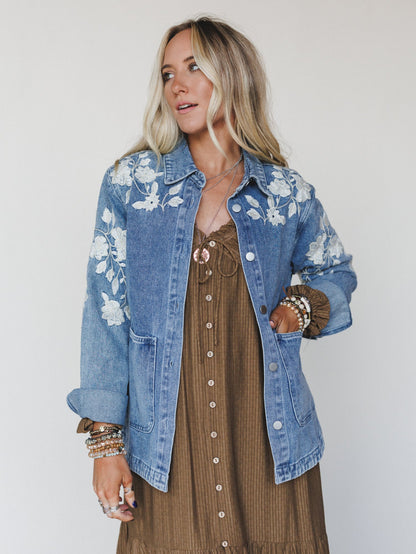 Bronco Blossom Jacket - Denim