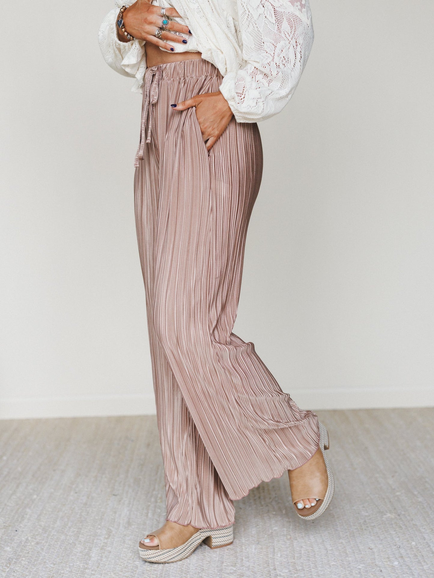 The Nest Nightingale Wide Leg Pants - Taupe