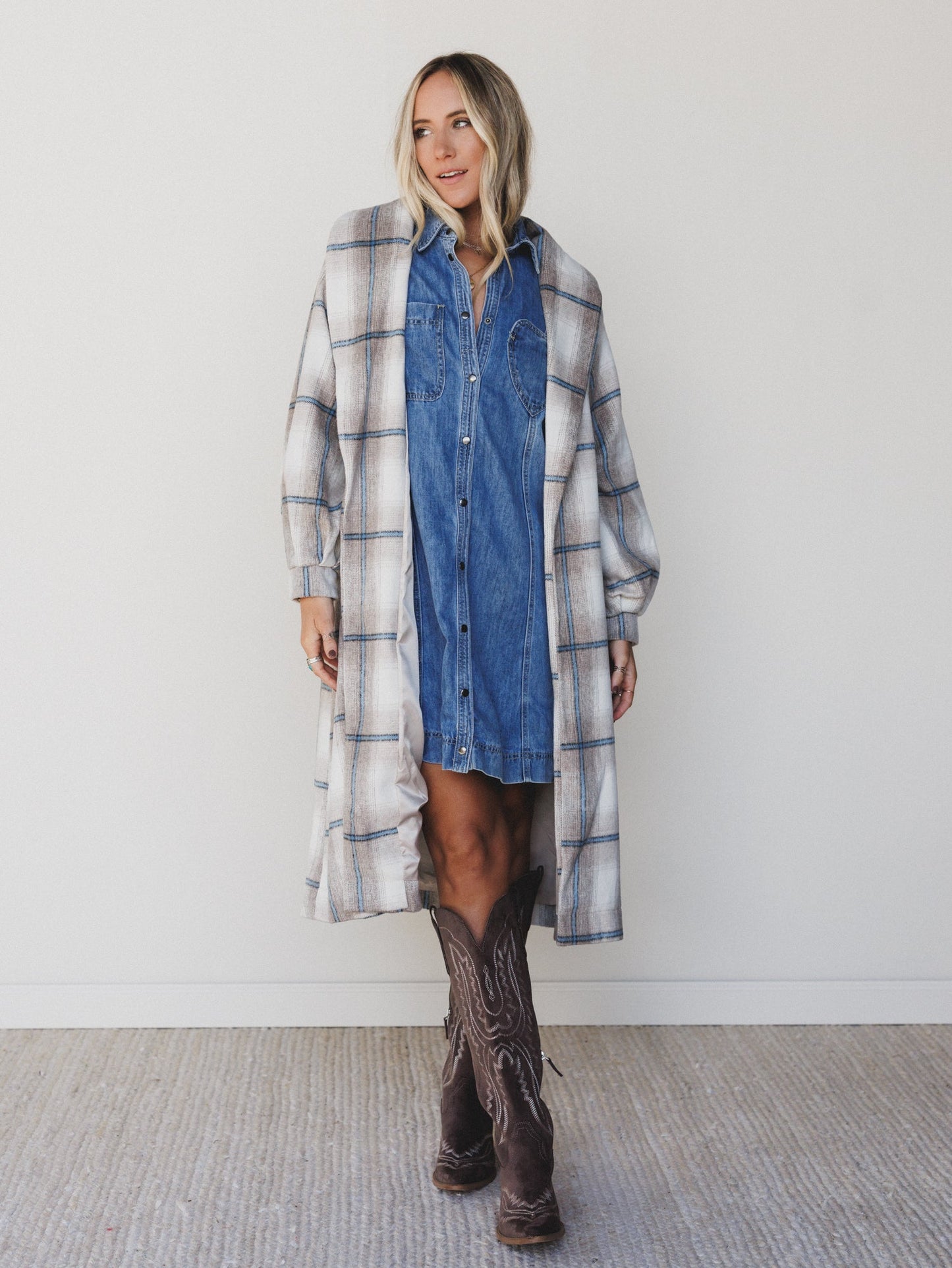 Rustic Gatherings Plaid Coat - Mocha