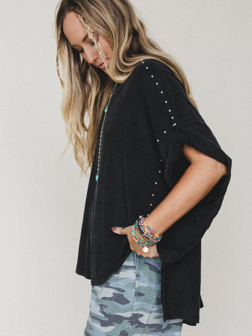 Tomcat Studded High Low Top - Black