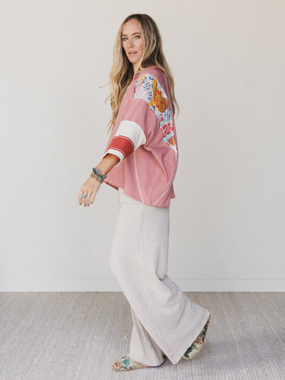 Britt Patchwork Top - Red