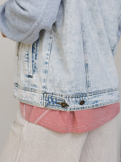 The Nest My Boyfriends Denim Jacket - Blue Light Wash