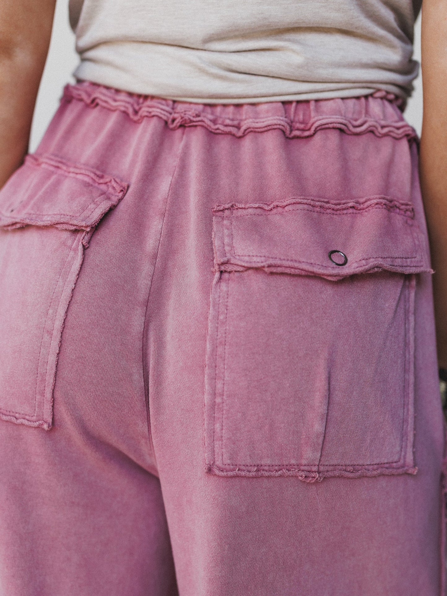 Game On Cargo Wide Leg Pant - Burgundy