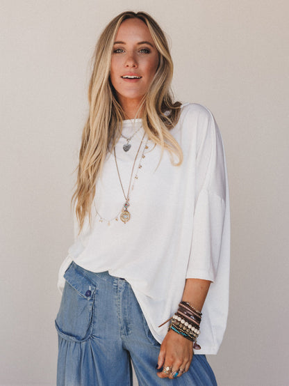 The Nest Cozy Cool Oversized Tee - Ivory
