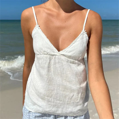 Peplum Spaghetti Strap Crop Top