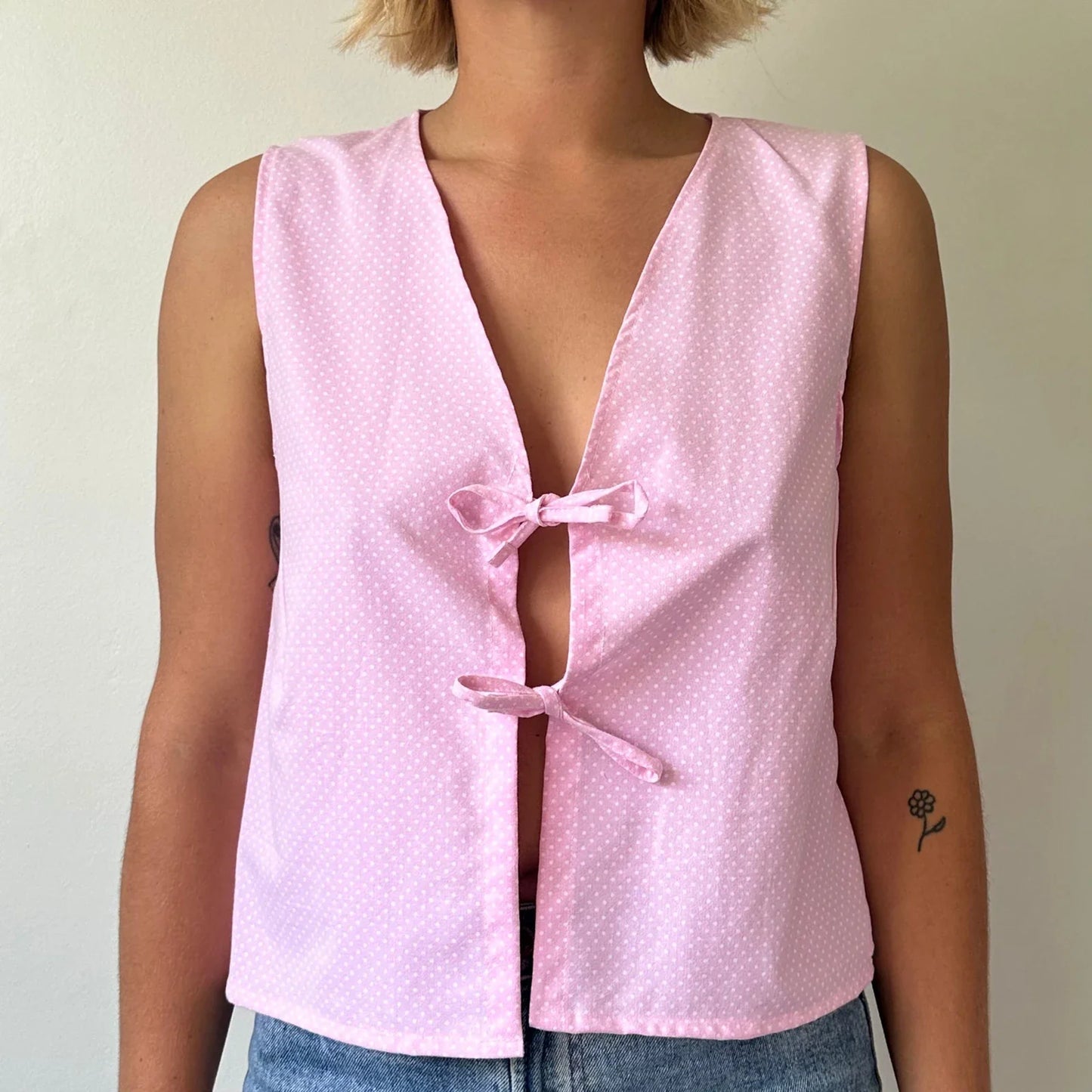 Tie-Front Lace Camis Crop Top