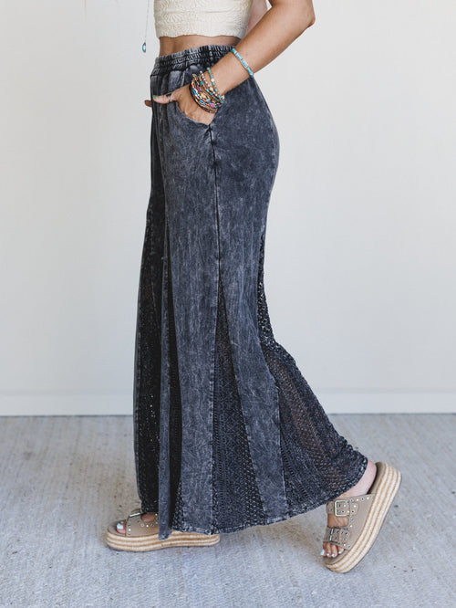 Wild Mark Wide Leg Pants - Black