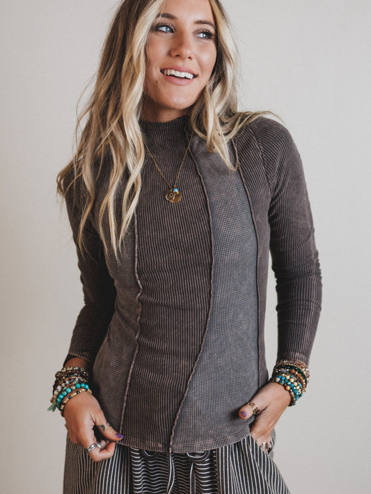 Willow Winds Long Sleeve Top - Ash Oak