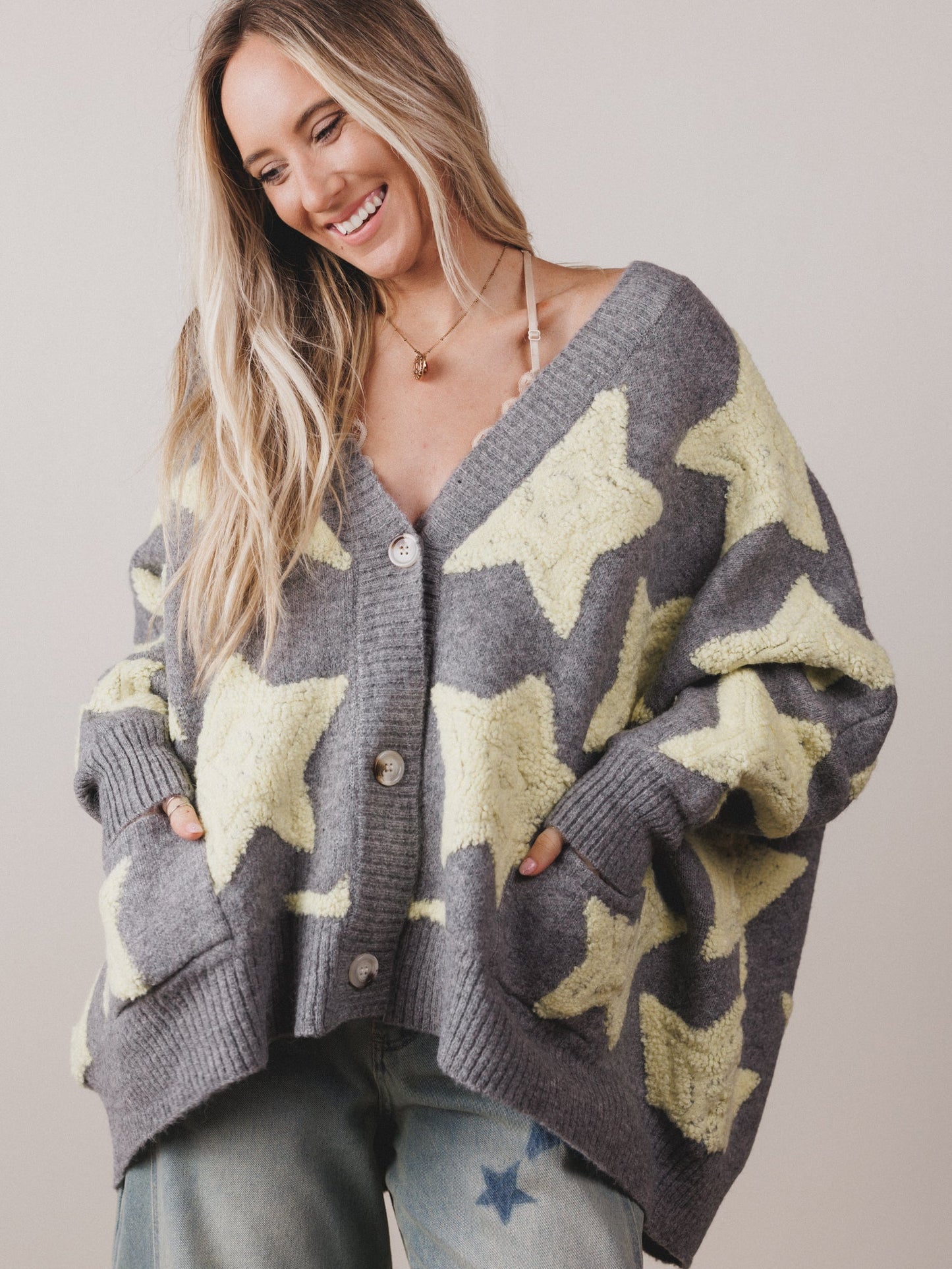 Wrapped In Stars Cardigan - Yellow