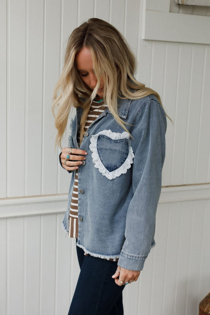 Sweetheart Denim Jacket - Denim