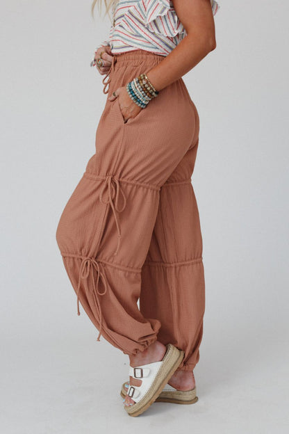 The Nest Everlasting Love Drawstring Pants - Tan Brown