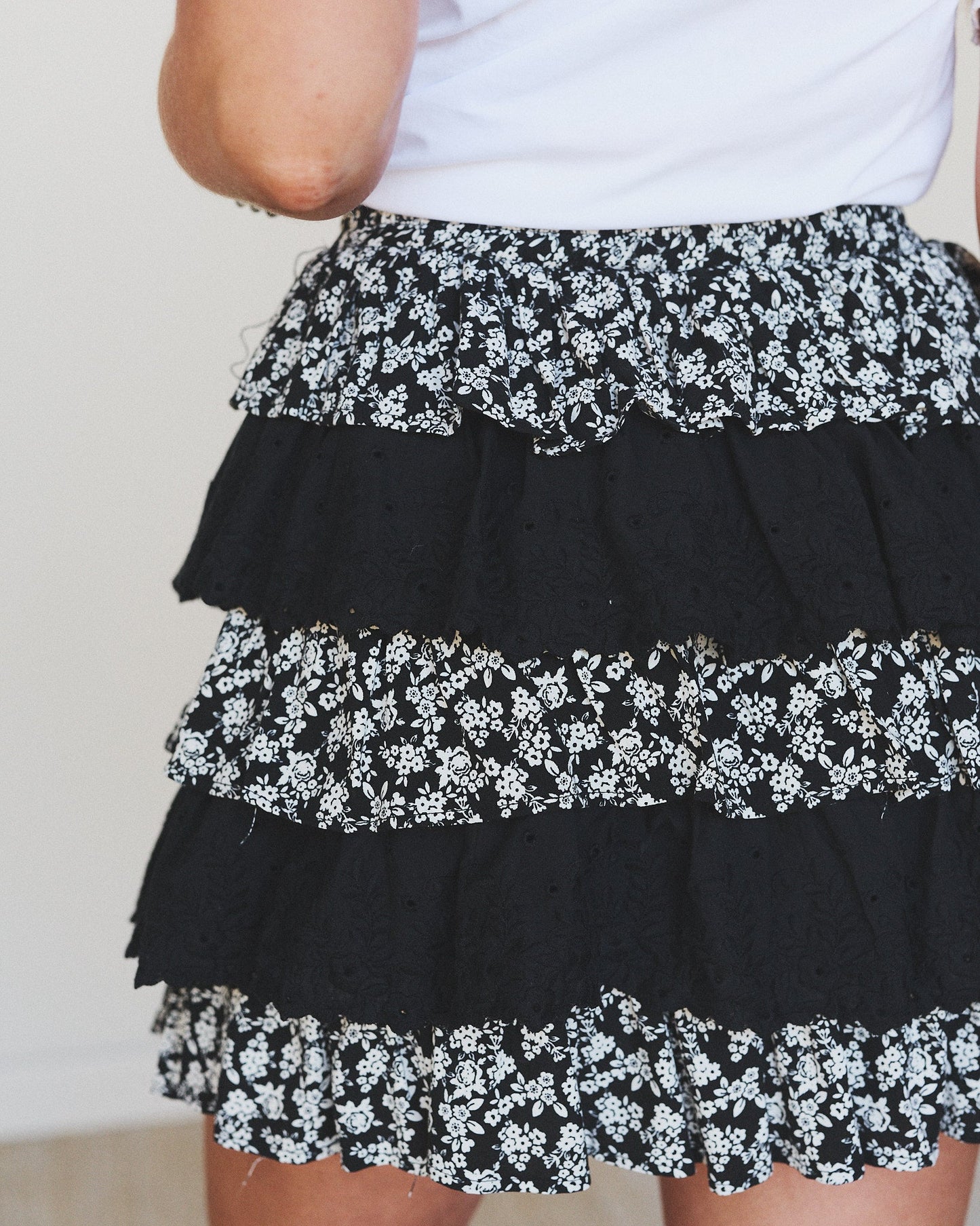 Floral Springs Mini Skort - Black