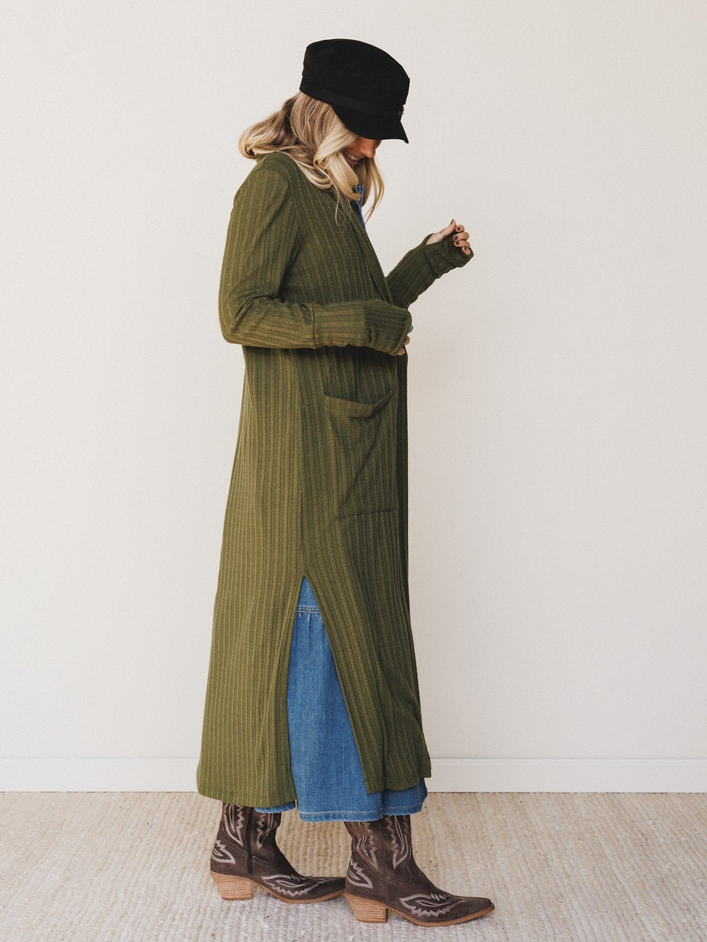 The Nest Finishing Touch Duster Cardigan - Olive