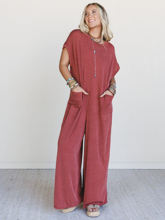 The Nest Moon Glow Jumpsuit - Rust