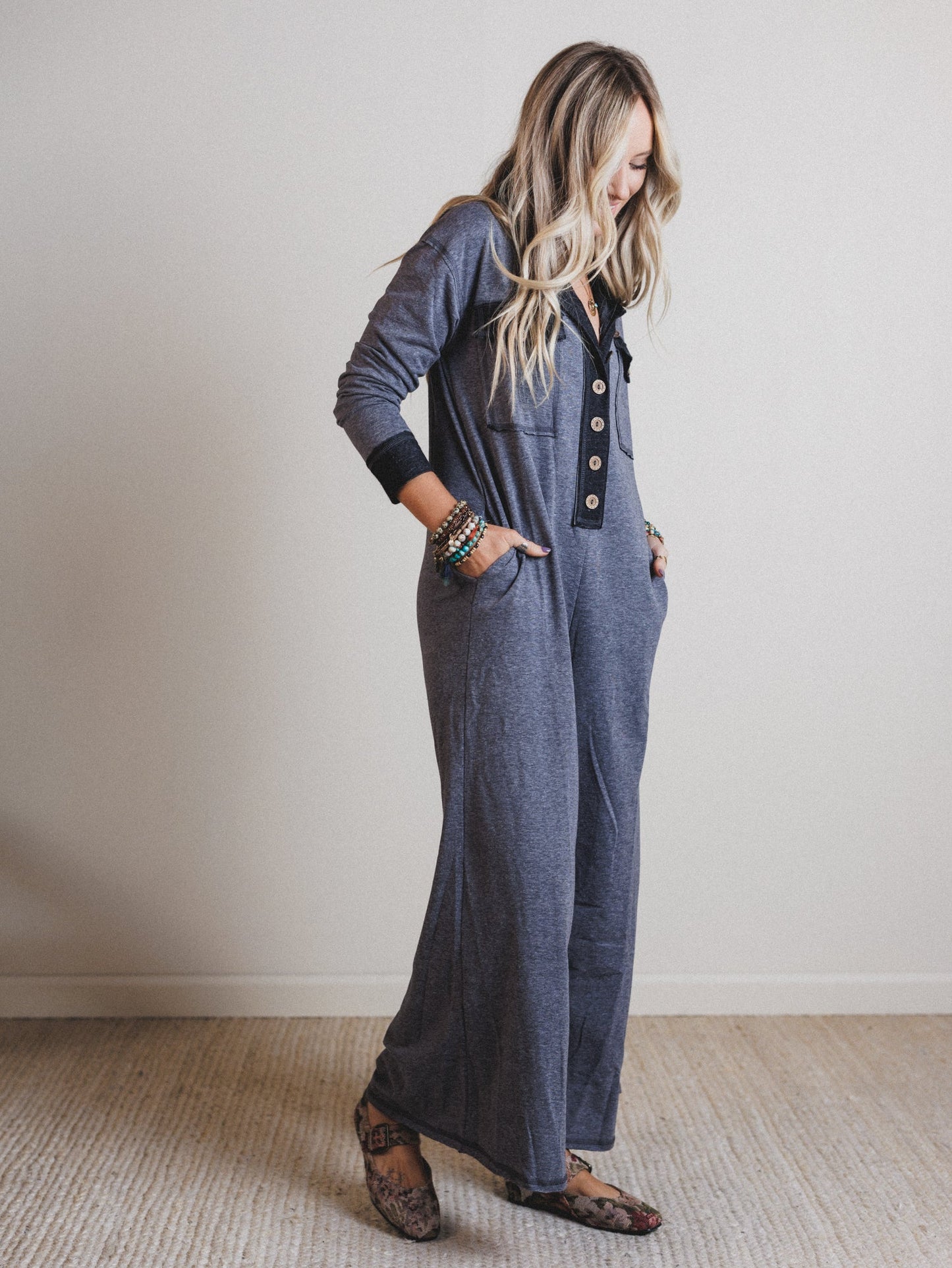 The Nest Jodi Long Sleeve Jumpsuit - Black