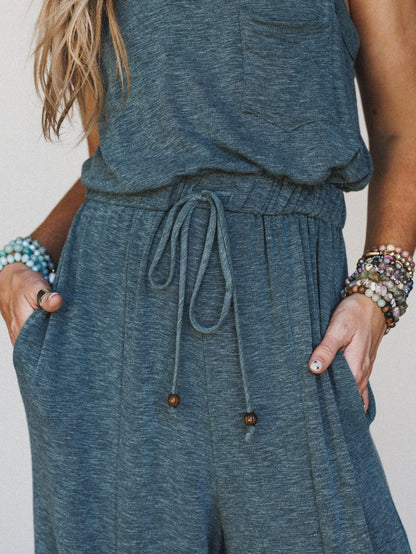 The Nest Solie Cinched Jumpsuit - Green Olive