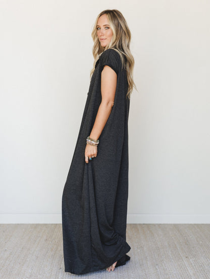The Nest Davina Wide Leg Jumpsuit - Charcoal