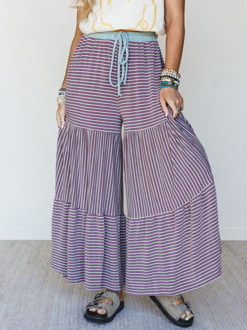 The Nest Forever Mine Striped Pants - Purple